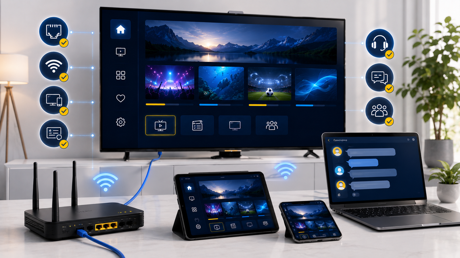 IPTV Test mit WLAN LAN Router und Support