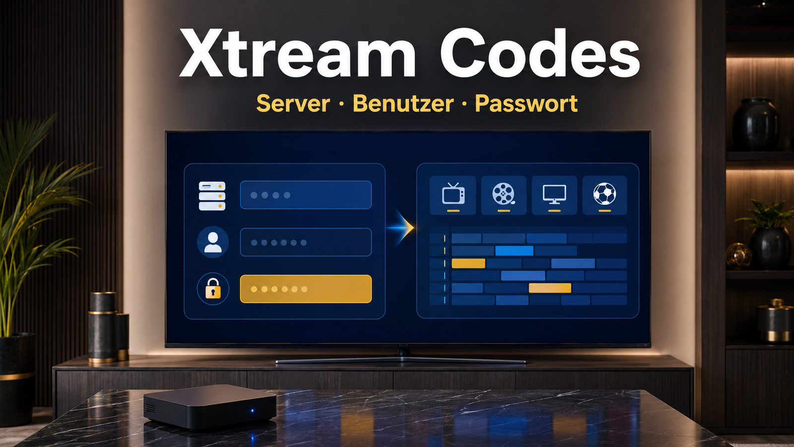 Xtream Codes Login einrichten Xtream Codes Login mit Server Benutzername und Passwort