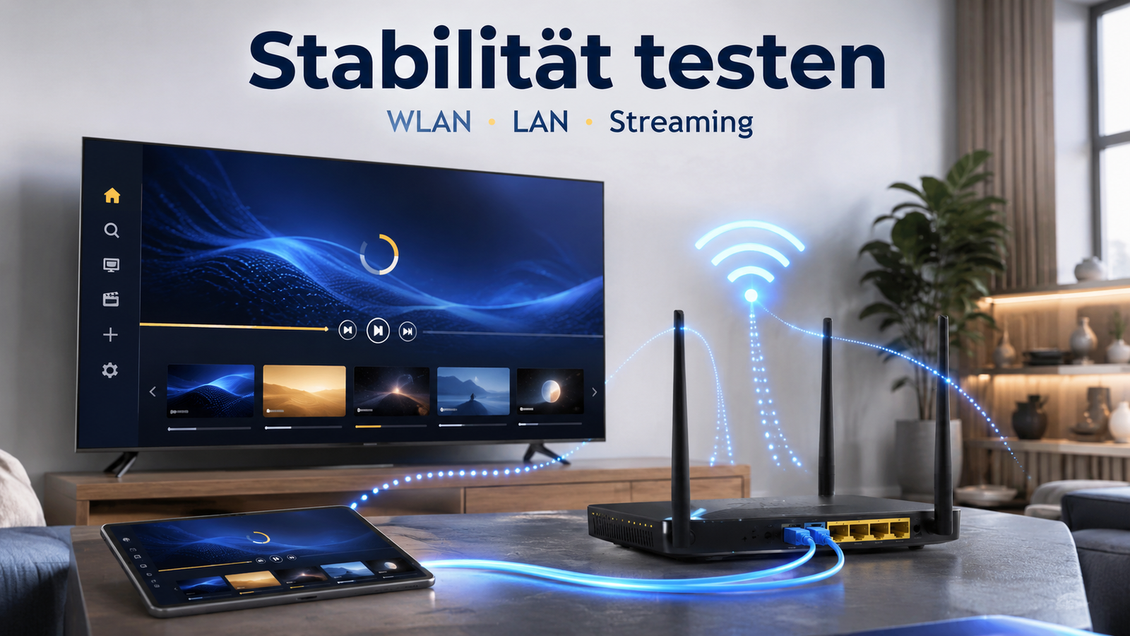 IPTV Test mit WLAN LAN und Streaming Stabilität