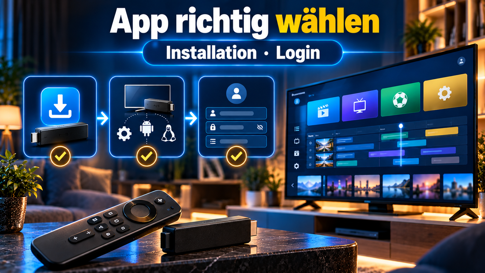 IPTV Player auf Fire TV Stick installieren und Login einrichten