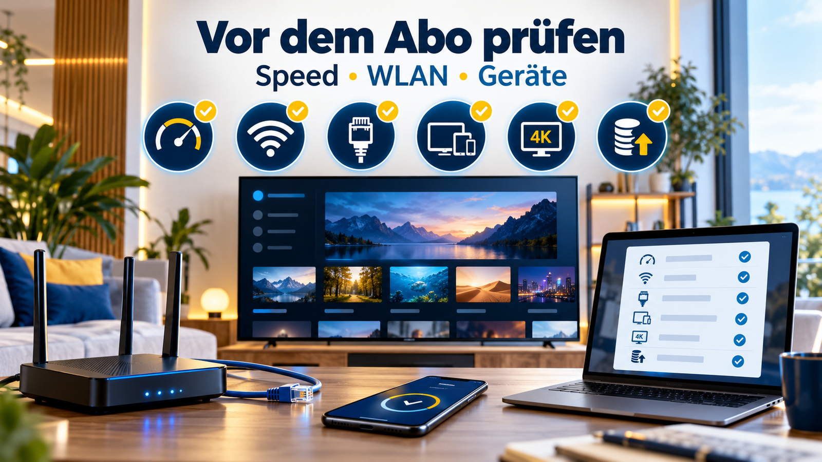 IPTV Internetgeschwindigkeit WLAN LAN und mehrere Geräte vor dem Abo prüfen