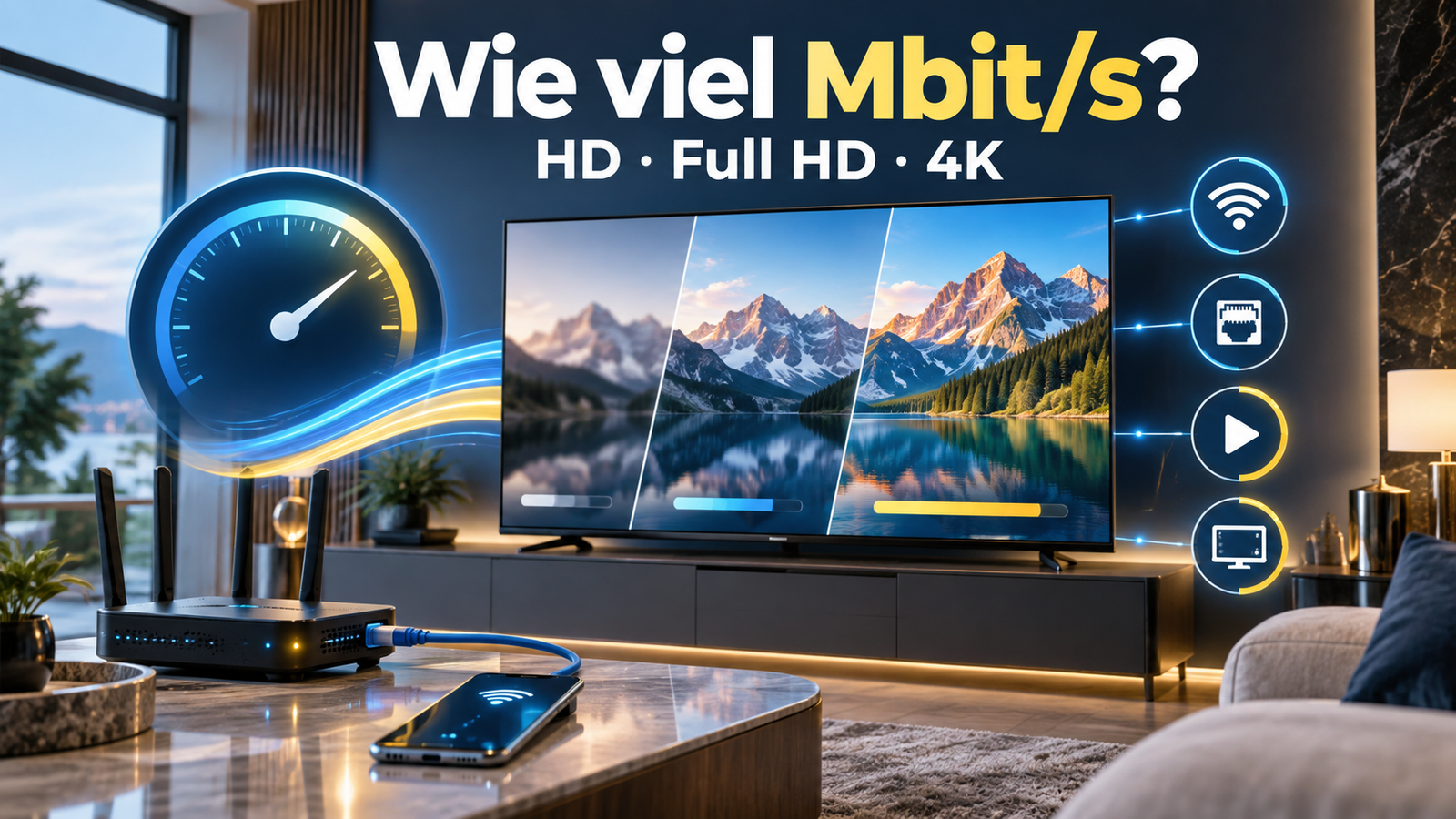 IPTV Internetgeschwindigkeit für HD Full HD und 4K prüfen